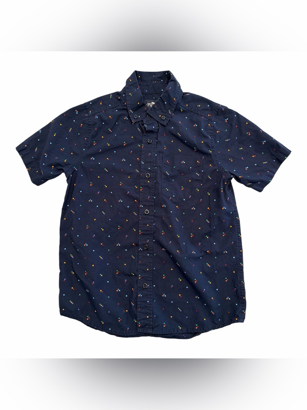 THE CHILDRENS PLACE Short Sleeve Button Up Boys Kids size 7/8